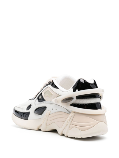 Shop Raf Simons Multi-panel Lace-up Sneakers In White