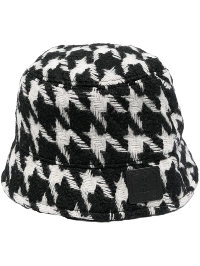 Shop Ader Error Houndstooth Bucket Hat In 黑色