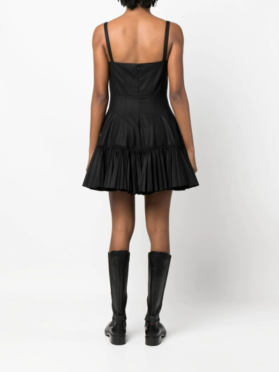 Shop Giovanni Bedin Square-neck Flared Mini Dress In 黑色