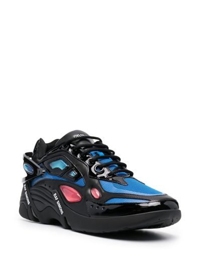 Shop Raf Simons Panelled Lace-up Sneakers In 黑色
