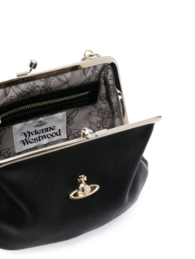 Shop Vivienne Westwood Orb-plaque Crossbody Bag In 黑色