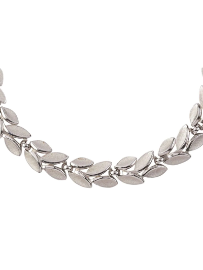 Pre-owned Susan Caplan Vintage 1960s Trifari Leaf-motif Chain Necklace In Silver