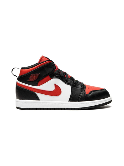 Shop Jordan 1 Mid "alternate Bred Toe" Sneakers In Black