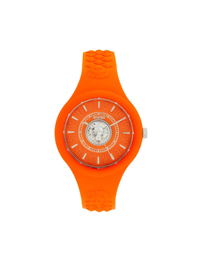 Versus 39mm Stainless Steel & Silicone Strap Watch In Orange | ModeSens