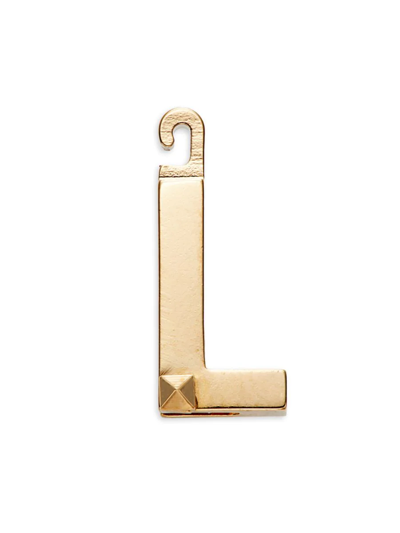 Shop Valentino Women's Goldtone Initial L Charm In Brass