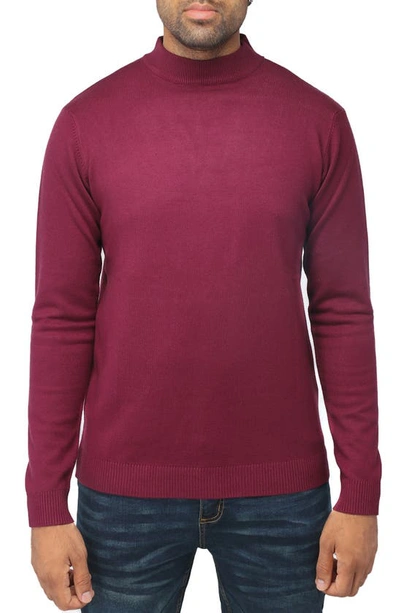 X-ray Core Mock Neck Knit Sweater In Plum