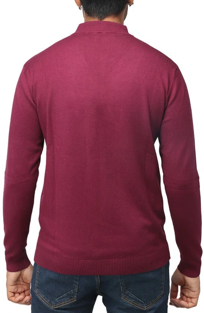 X-ray Core Mock Neck Knit Sweater In Plum
