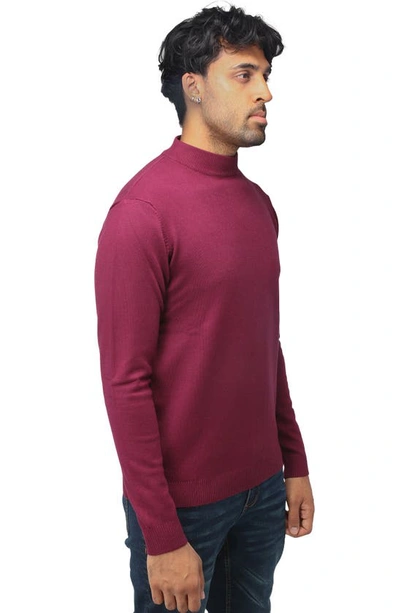 X-ray Core Mock Neck Knit Sweater In Plum