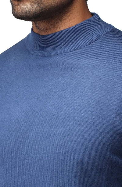 X-ray Core Mock Neck Knit Sweater In Ink Blue
