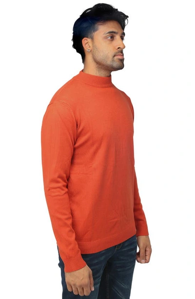 X-ray Core Mock Neck Knit Sweater In Brick