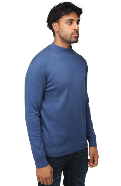 X-ray Core Mock Neck Knit Sweater In Ink Blue