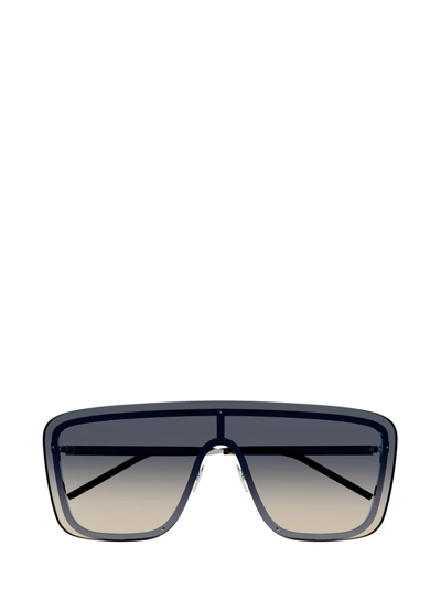 Shop Saint Laurent Eyewear Oversized Frame Sunglasses In Silver