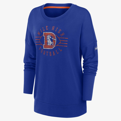 Nike Women's Dri-Fit Rewind Playback Icon (NFL Denver Broncos) Long-Sleeve Top in Blue, Size: Xs | NKZ1EH73V7L-0ZF