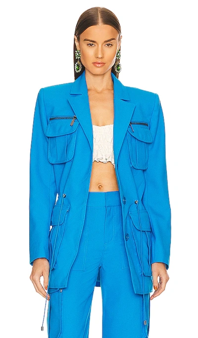 Shop Dundas X Revolve Grace Blazer In Turquoise Blue