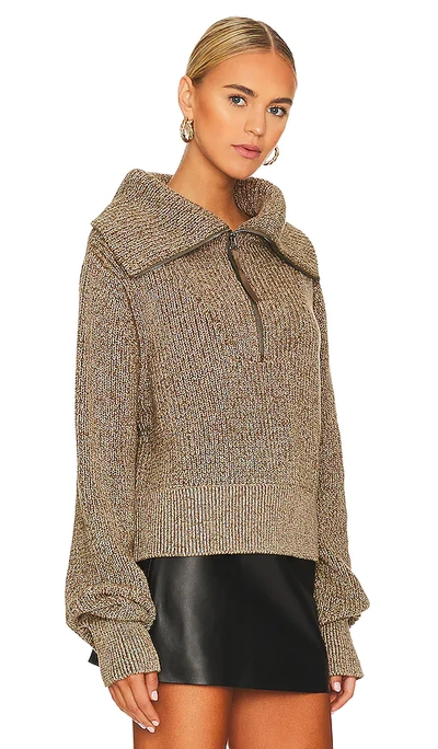 Varley Mentone Half Zip In Dark Olive Speckle