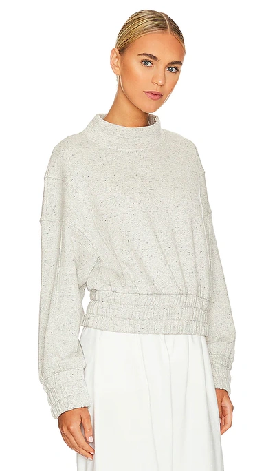 Varley Dunbar Mélange Fleece Sweatshirt In Ivory Fleck Marl
