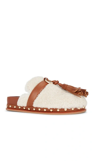 Shop Ulla Johnson Ruby Shearling Slide In Cream