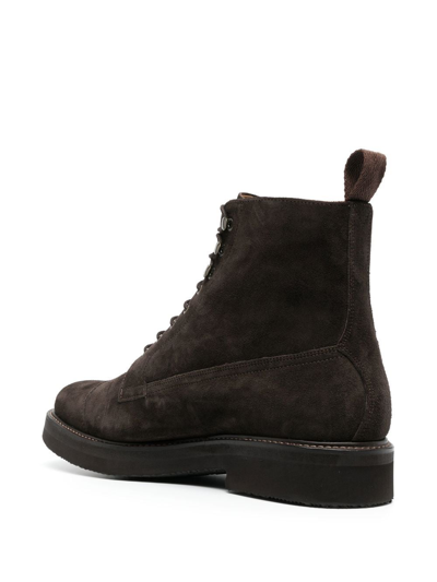 Shop Grenson Harry Lace-up Combat Boots In Brown
