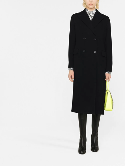 Shop Msgm Double-breasted Button-fastening Coat In Schwarz