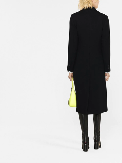 Shop Msgm Double-breasted Button-fastening Coat In Schwarz