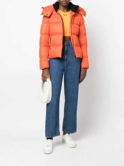 Shop Calvin Klein Jeans Est.1978 Logo-print Down Puffer Jacket In Orange