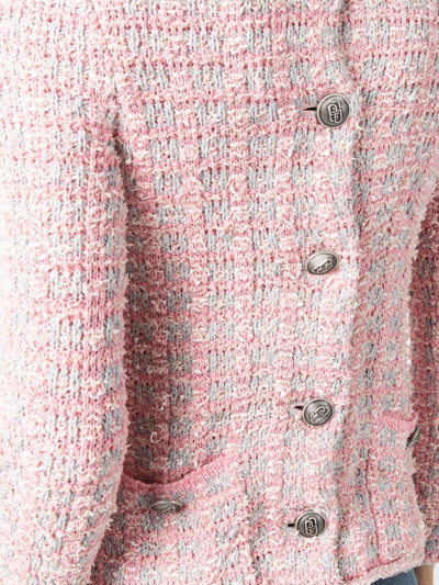 Shop Balenciaga Back-to-front Tweed Top In Rosa