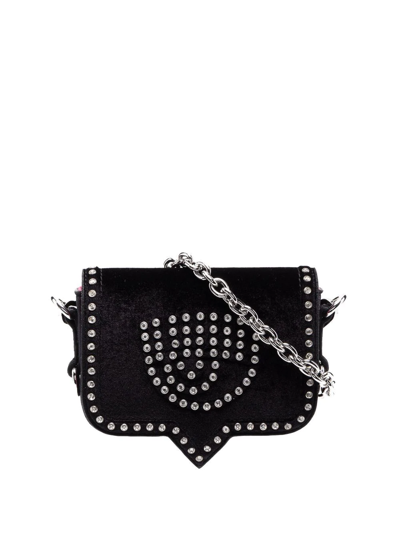 Shop Chiara Ferragni Studded-logo Detail Crossbody Bag In Black