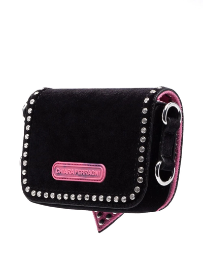Shop Chiara Ferragni Studded-logo Detail Crossbody Bag In Black