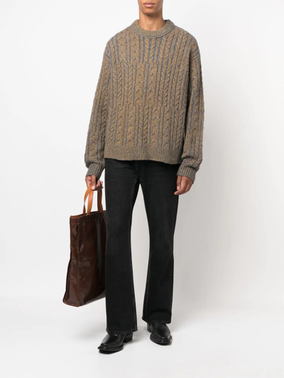 Shop Acne Studios Two-tone Knit Sweater In Yellow