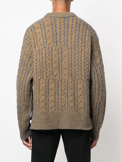 Shop Acne Studios Two-tone Knit Sweater In Yellow