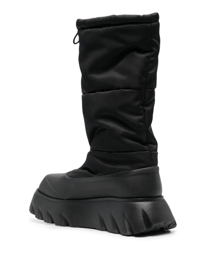 Love Moschino Padded Heart Patch Boots In Black
