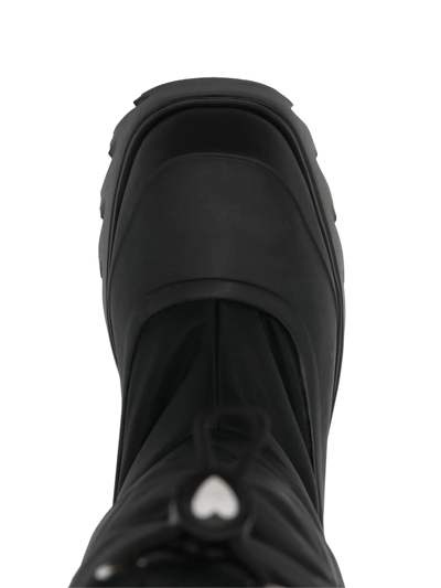 Love Moschino Padded Heart Patch Boots In Black