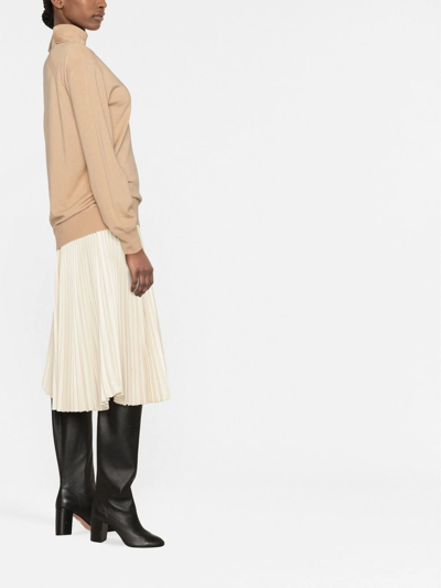 Jil Sander Roll-neck Wool Jumper In Brown