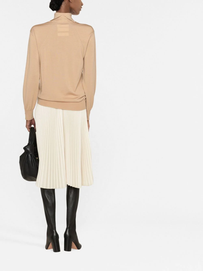 Jil Sander Roll-neck Wool Jumper In Brown