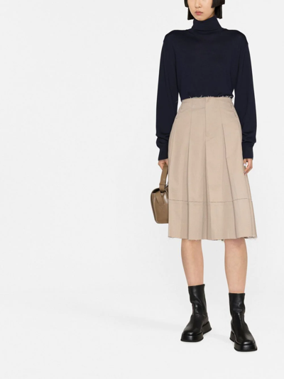 Jil Sander Roll-neck Wool Jumper In Blue
