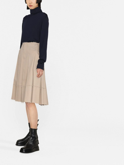 Jil Sander Roll-neck Wool Jumper In Blue