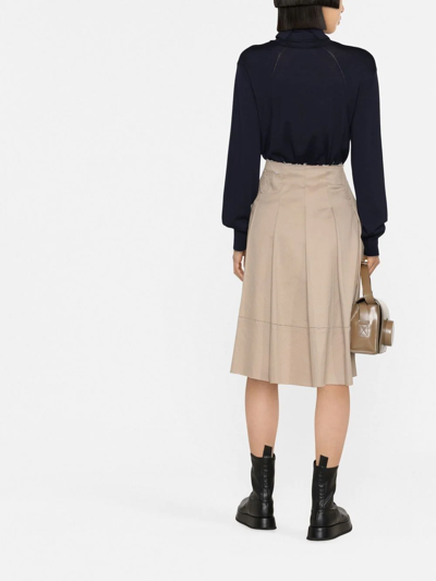 Jil Sander Roll-neck Wool Jumper In Blue