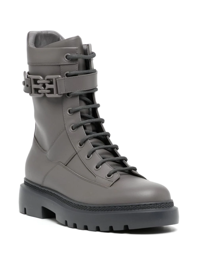 Shop Bally Gioele Leather Boots In Grau
