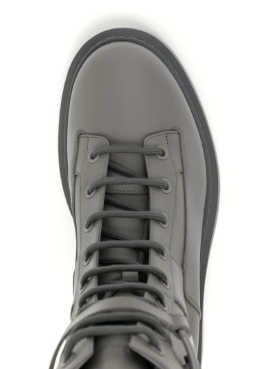 Bally Gioele Leather Boots In Grau