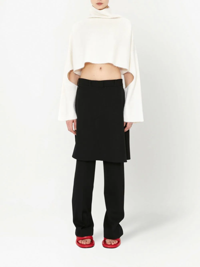 Shop Jw Anderson Layered Skirt-design Trousers In Schwarz