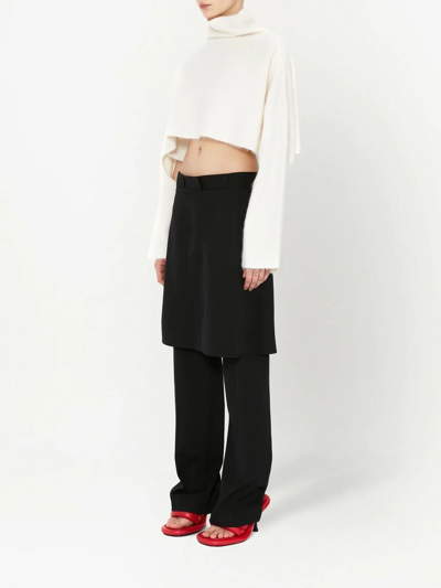 Shop Jw Anderson Layered Skirt-design Trousers In Schwarz