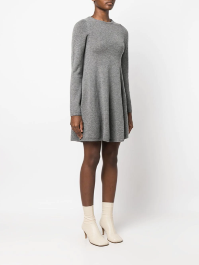 Shop Khaite Peplum Cashmere Mini Dress In Grau