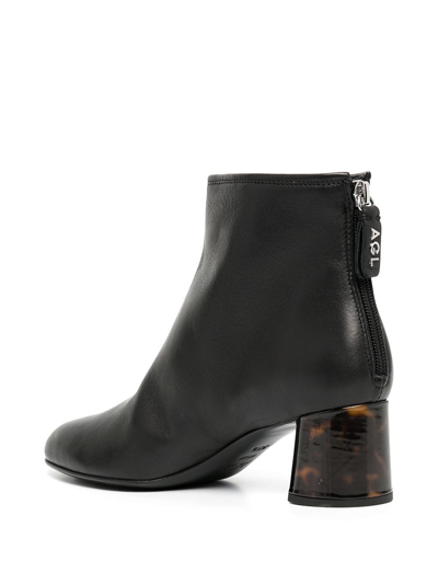 Shop Agl Attilio Giusti Leombruni Veta Precious Leather Ankle Boots In Schwarz