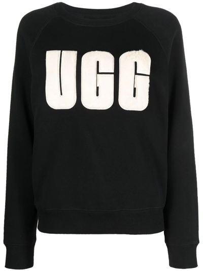 Shop Ugg Madeline Fuzzy-logo Sweatshirt In Schwarz