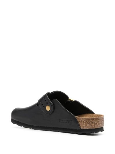 Shop Birkenstock Slip-on Leather Shoes In Schwarz