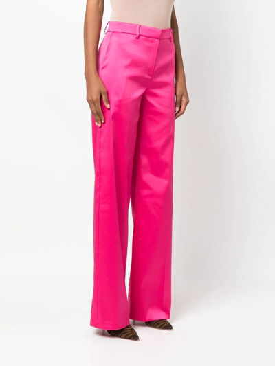 Shop Magda Butrym Two-pocket Flared Tailored Trousers In Rosa