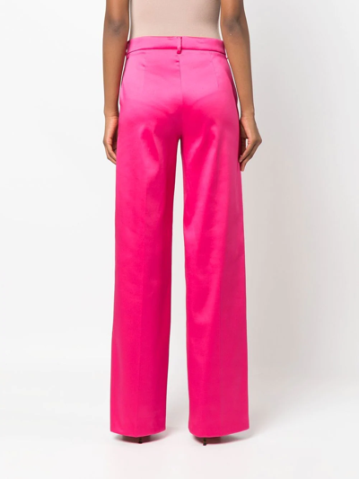 Shop Magda Butrym Two-pocket Flared Tailored Trousers In Rosa