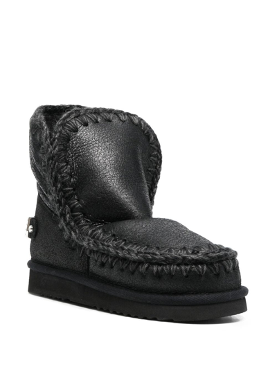 Shop Mou Eskimo 18 Leather Boots In Schwarz