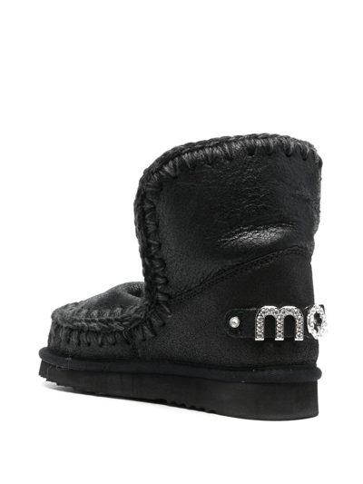 Shop Mou Eskimo 18 Leather Boots In Schwarz