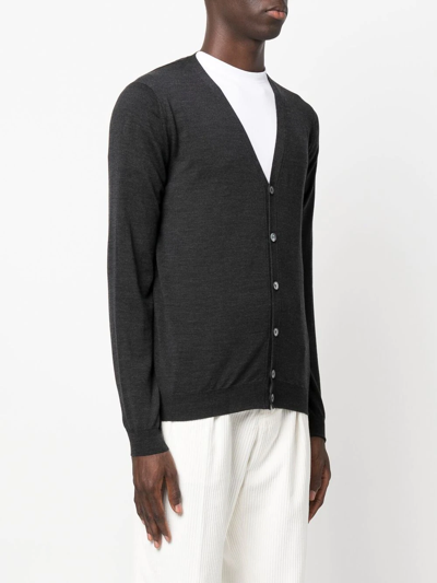 Shop Zanone Button-up Knitted Cardigan In Black